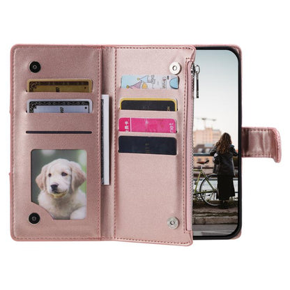 For Google Pixel 10 Pro XL Glitter Lattice Zipper Wallet Leather Phone Case(Rose Gold) - Google Cases by buy2fix | Online Shopping UK | buy2fix