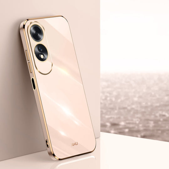 For OPPO A60 4G XINLI Straight Edge 6D Electroplate TPU Phone Case(Pink)