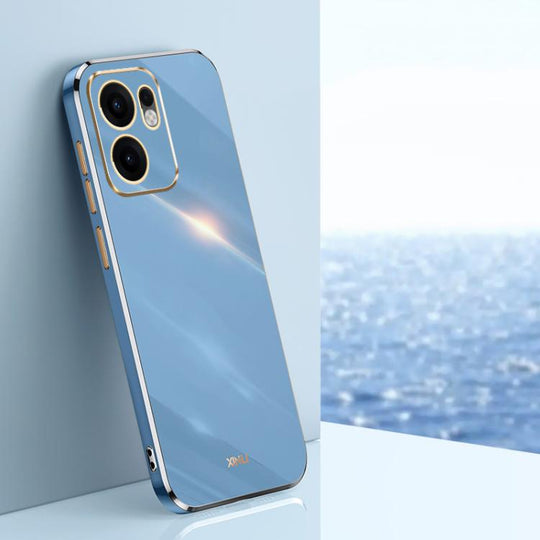 For OPPO Reno13 F 5G Global XINLI Straight Edge 6D Electroplate TPU Phone Case(Celestial Blue)
