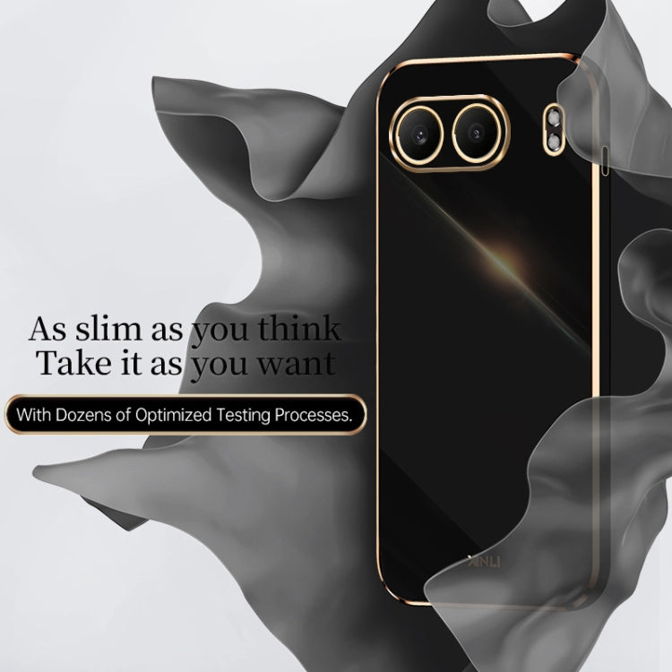 For OnePlus Nord 4 XINLI Straight 6D Plating Gold Edge TPU Phone Case(Mint Green) - Nord 4 Cases by XINLI | Online Shopping UK | buy2fix