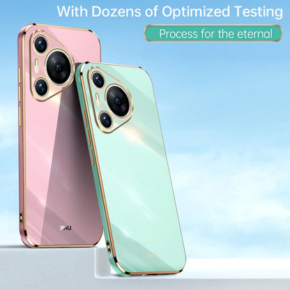 For Huawei Pura 70 XINLI Straight 6D Plating Gold Edge TPU Phone Case(Celestial Blue) - Huawei Cases by XINLI | Online Shopping UK | buy2fix