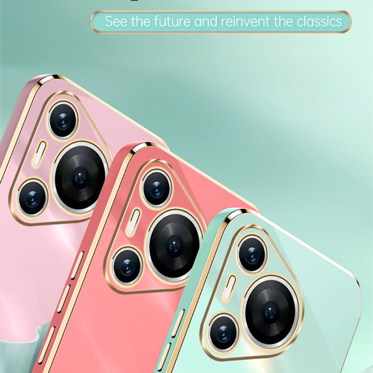 For Huawei Pura 70 XINLI Straight 6D Plating Gold Edge TPU Phone Case(Black) - Huawei Cases by XINLI | Online Shopping UK | buy2fix