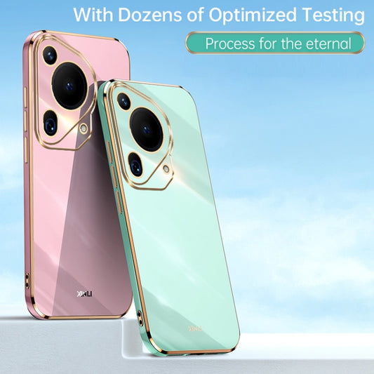 For Huawei Pura 70 Ultra XINLI Straight 6D Plating Gold Edge TPU Phone Case(Pink) - Huawei Cases by XINLI | Online Shopping UK | buy2fix