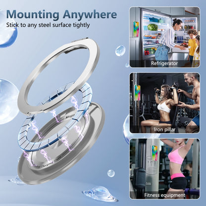 For iPhone 16 Pro Gold Shield CD Pattern MagSafe Magnetic Phone Case with Rotating Stand(Transparent) by buy2fix