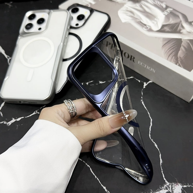 For iPhone 11 Pro Max Blade Electroplating Frosted MagSafe Magnetic Phone Case(Black) by buy2fix