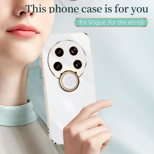 For Xiaomi 14 Ultra 5G XINLI Straight Edge 6D Electroplate TPU Phone Case with Ring Holder(Celestial Blue) - Xiaomi 14 Ultra Cases by XINLI | Online Shopping UK | buy2fix