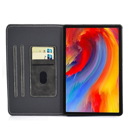 For Lenovo Tab M11 / Xiaoxin Pad 11 2024 Stitching Cowhide Texture Smart Leather Tablet Case(Black) - Lenovo by buy2fix | Online Shopping UK | buy2fix