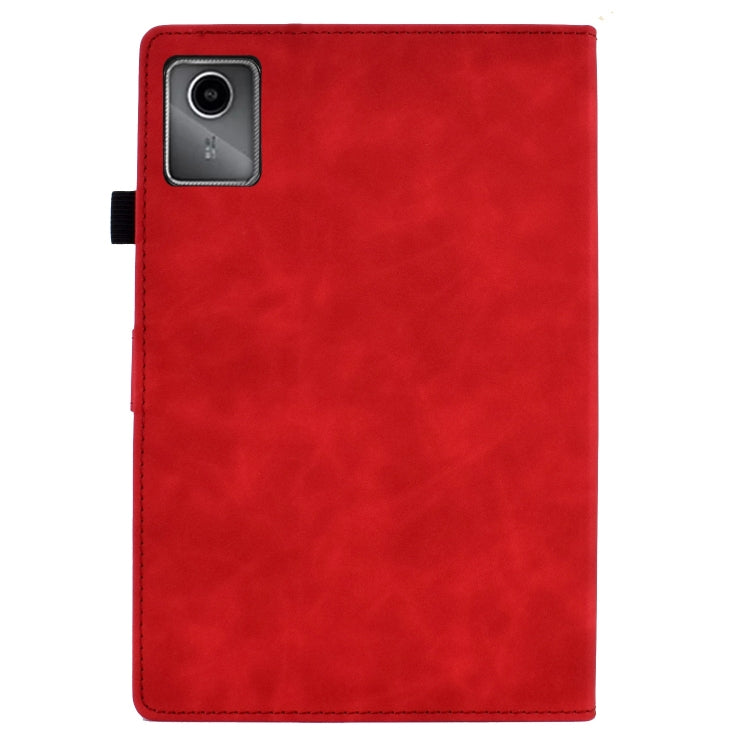 For Lenovo Tab M11 / Xiaoxin Pad 11 2024 Smile Embossed Smart Leather Tablet Case(Red) - Lenovo by buy2fix | Online Shopping UK | buy2fix