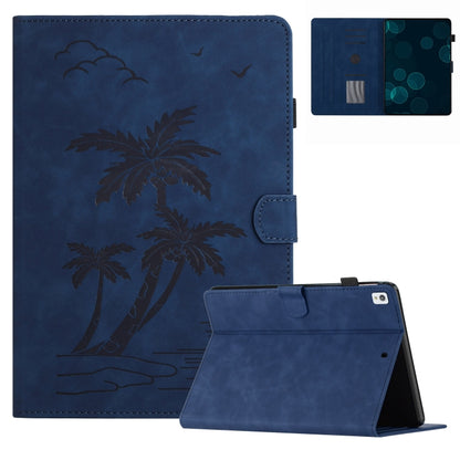 For iPad 10.2 2019/2020/10.5 2017/2019 Coconut Tree Embossed Smart Leather Tablet Case(Blue) - iPad Pro 10.5 inch Cases by buy2fix | Online Shopping UK | buy2fix