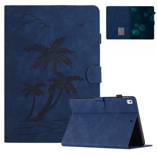 For iPad 10.2 2019/2020/10.5 2017/2019 Coconut Tree Embossed Smart Leather Tablet Case(Blue) - iPad Pro 10.5 inch Cases by buy2fix | Online Shopping UK | buy2fix