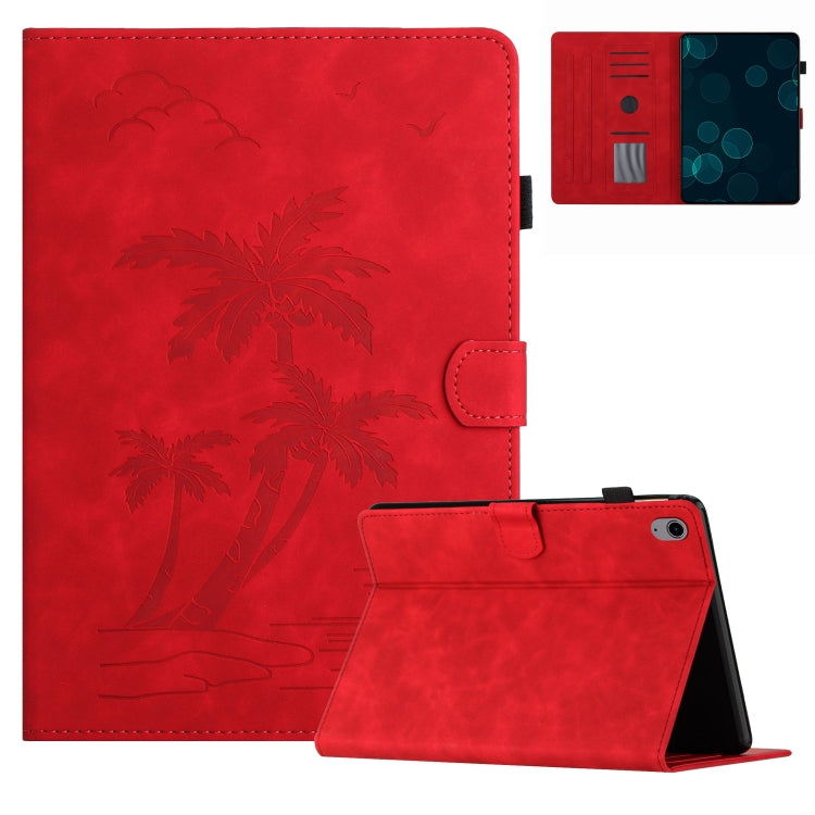 For iPad 2025 / 2022 Coconut Tree Embossed Smart Leather Tablet Case(Red) - iPad 2025 / 2022 Cases by buy2fix | Online Shopping UK | buy2fix
