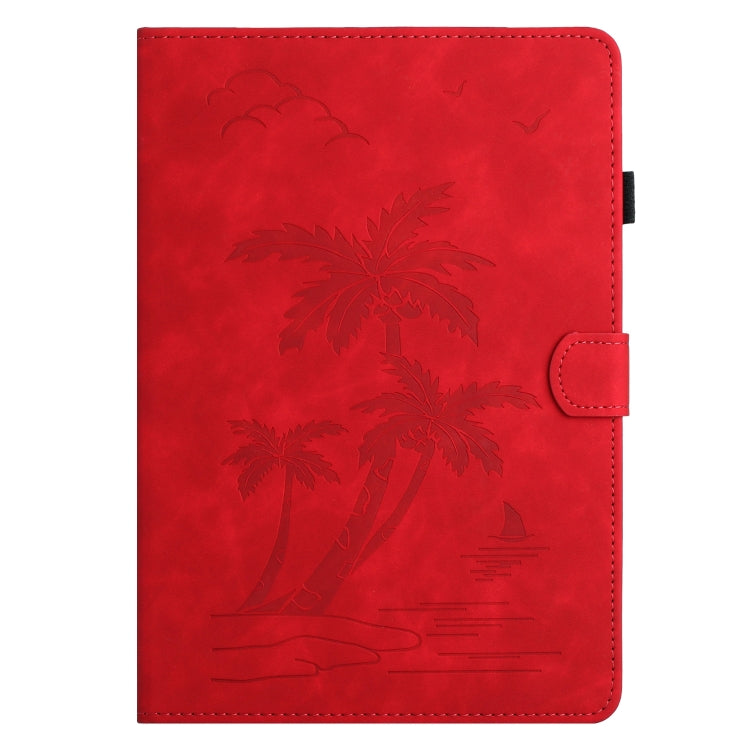 For iPad 2025 / 2022 Coconut Tree Embossed Smart Leather Tablet Case(Red) - iPad 2025 / 2022 Cases by buy2fix | Online Shopping UK | buy2fix