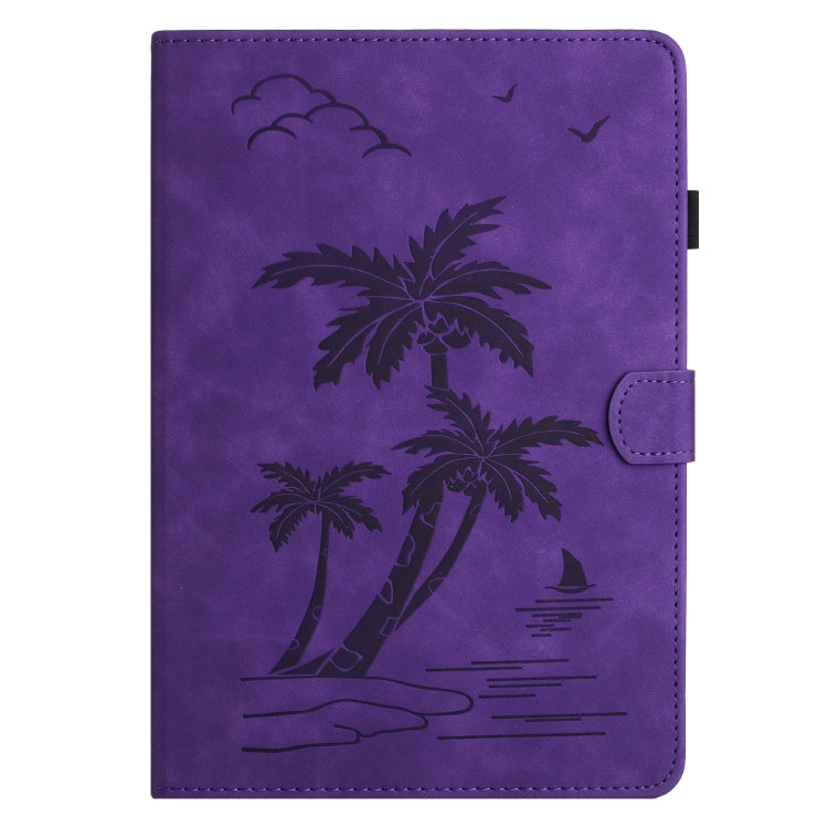 For iPad 2025 / 2022 Coconut Tree Embossed Smart Leather Tablet Case(Purple) - iPad 2025 / 2022 Cases by buy2fix | Online Shopping UK | buy2fix