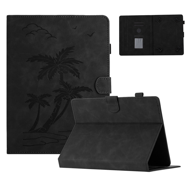For 8 inch Universal Coconut Tree Embossed Leather Tablet Case(Black) - 8 inch by buy2fix | Online Shopping UK | buy2fix