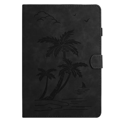 For Samsung Galaxy Tab S8 X700/X706 Coconut Tree Embossed Smart Leather Tablet Case(Black) by buy2fix