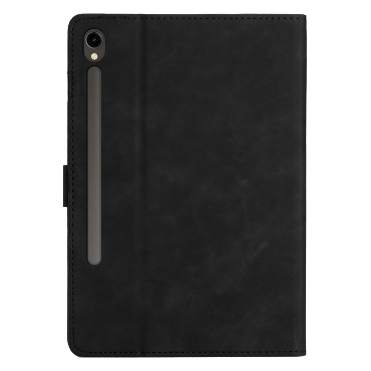 For Samsung Galaxy Tab S8 X700/X706 Coconut Tree Embossed Smart Leather Tablet Case(Black) by buy2fix