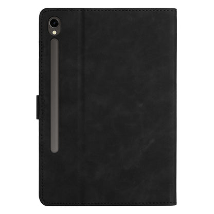 For Samsung Galaxy Tab S8 X700/X706 Coconut Tree Embossed Smart Leather Tablet Case(Black) by buy2fix