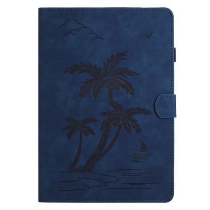 For Samsung Galaxy Tab S8 X700/X706 Coconut Tree Embossed Smart Leather Tablet Case(Blue) by buy2fix