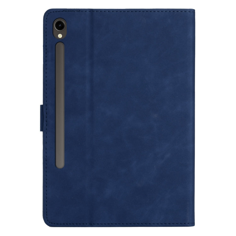 For Samsung Galaxy Tab S8 X700/X706 Coconut Tree Embossed Smart Leather Tablet Case(Blue) by buy2fix