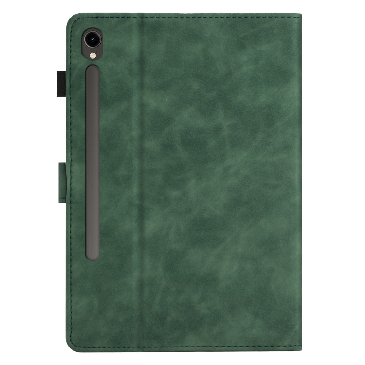 For Samsung Galaxy Tab S8 X700/X706 Coconut Tree Embossed Smart Leather Tablet Case(Green) by buy2fix