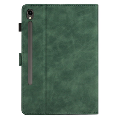 For Samsung Galaxy Tab S8 X700/X706 Coconut Tree Embossed Smart Leather Tablet Case(Green) by buy2fix