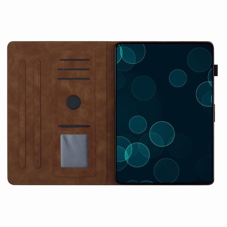 For Samsung Galaxy Tab S8 X700/X706 Coconut Tree Embossed Smart Leather Tablet Case(Brown) by buy2fix