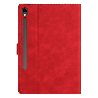 For Samsung Galaxy Tab S7 T870/T875 Coconut Tree Embossed Smart Leather Tablet Case(Red) by buy2fix
