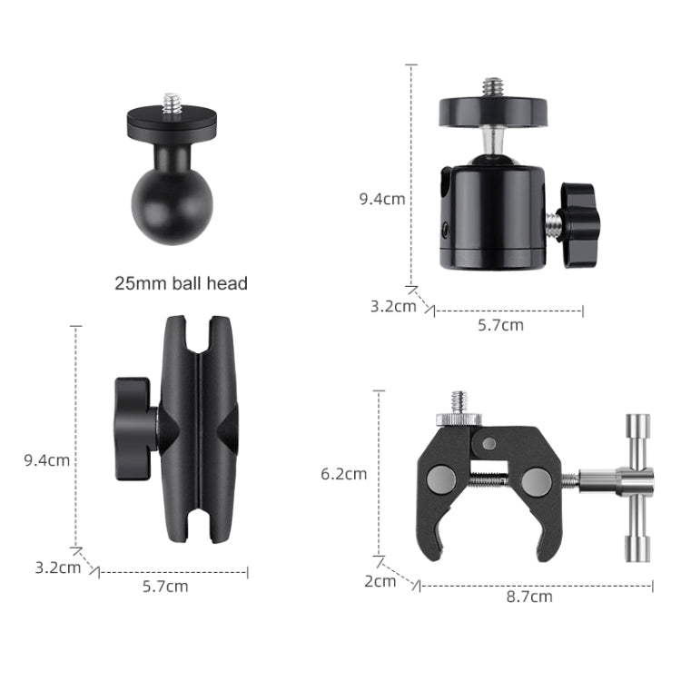 Motorcycle Clamps Handlebar Fixed Mount 10 in 1 Crabs Selfie Stick - Holder by buy2fix | Online Shopping UK | buy2fix