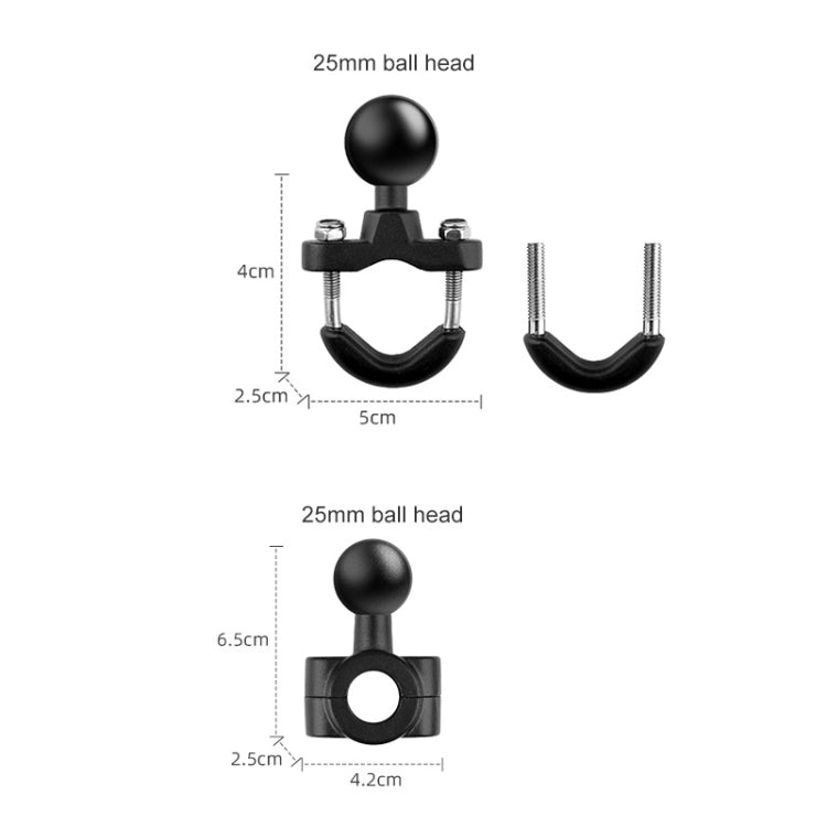 Motorcycle Clamps Handlebar Fixed Mount 3 in 1 U-Type Mount Selfie Stick - Holder by buy2fix | Online Shopping UK | buy2fix