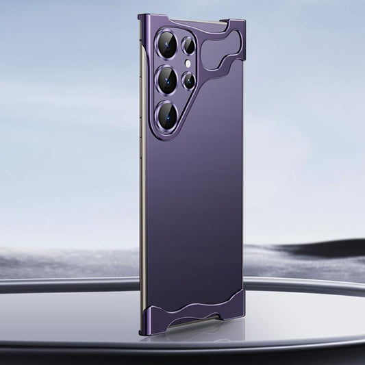 For Samsung Galaxy S25 Ultra 5G Frameless Metal Corner Pad Phone Case with Lens Film(Purple) - Galaxy S25 Ultra 5G Cases by buy2fix | Online Shopping UK | buy2fix
