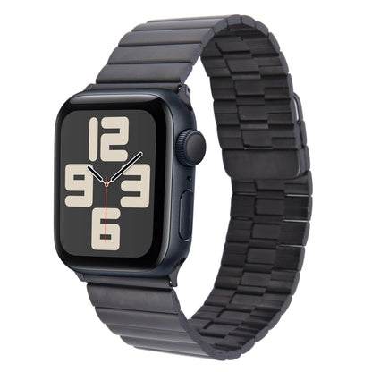 For Apple Watch SE 2023 44mm Bamboo Stainless Steel Magnetic Watch Band(Black) by buy2fix