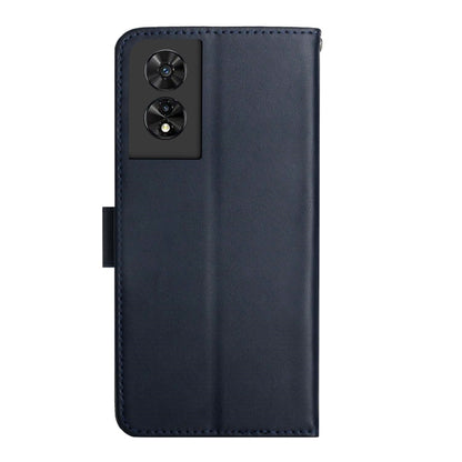 For TCL 50 SE/40 NxtPaper 4G Genuine Leather Fingerprint-proof Flip Phone Case(Blue) - TCL by buy2fix | Online Shopping UK | buy2fix