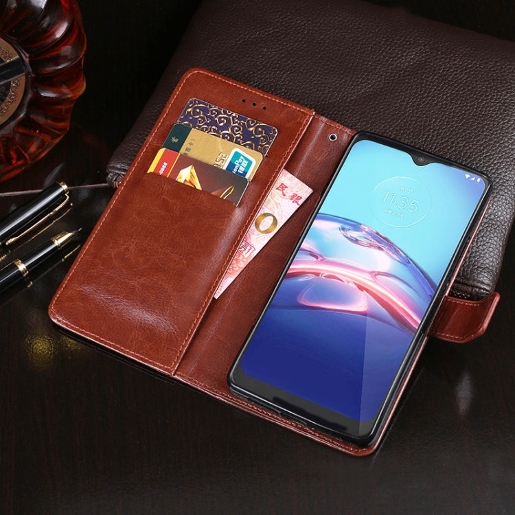 For Motorola Moto E 2020 idewei Crazy Horse Texture Horizontal Flip Leather Case with Holder & Card Slots & Wallet(White) - Motorola Cases by idewei | Online Shopping UK | buy2fix