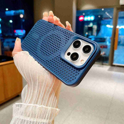 For iPhone 12 MagSafe Magnetic Heat Dissipation Phone Case(Dark Blue) by buy2fix