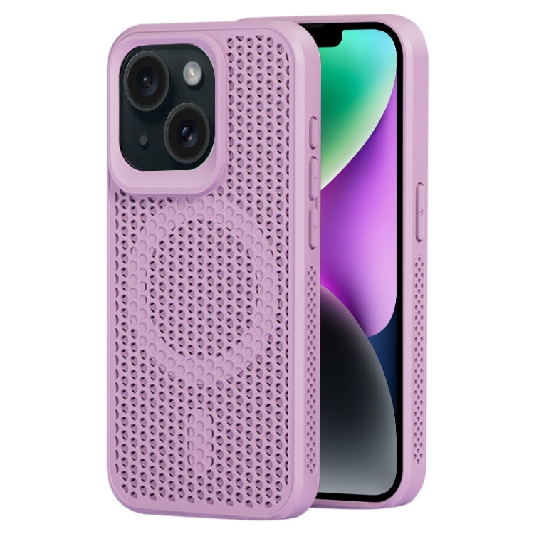 For iPhone 14 MagSafe Magnetic Heat Dissipation Phone Case(Light Purple) by buy2fix