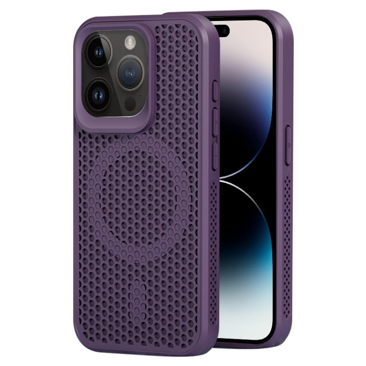 For iPhone 14 Pro Max MagSafe Magnetic Heat Dissipation Phone Case(Dark Purple) - iPhone 14 Pro Max Cases by buy2fix | Online Shopping UK | buy2fix