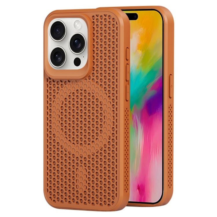 For iPhone 16 Pro Max MagSafe Magnetic Heat Dissipation Phone Case(Brown) by buy2fix