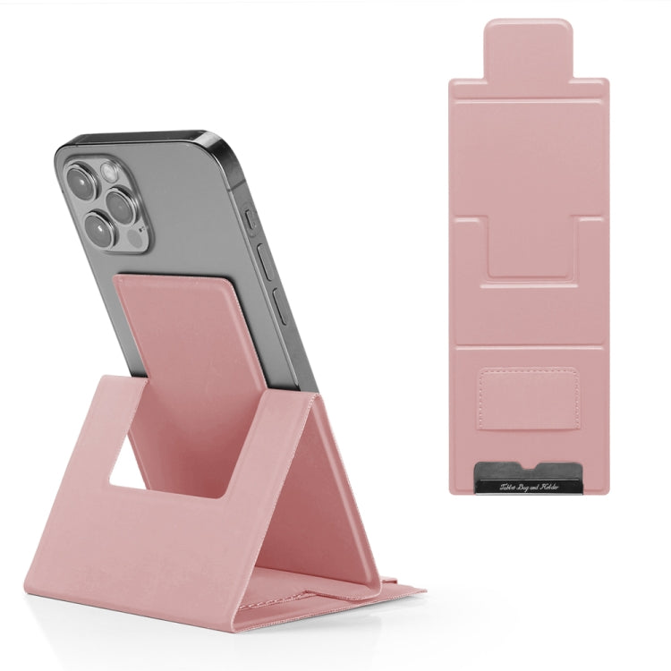 PU Leather Ultra Thin Folding Phone Holder(Rose Gold) - Desktop Holder by buy2fix | Online Shopping UK | buy2fix