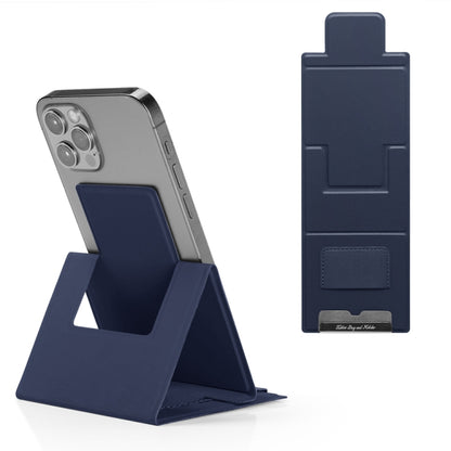 PU Leather Ultra Thin Folding Phone Holder(Dark Blue) - Desktop Holder by buy2fix | Online Shopping UK | buy2fix