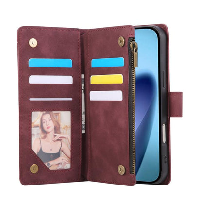 For iPhone Air Multifunctional Multi-Card Wallet Phone Leather Case(Wine Red) - iPhone Air Cases by buy2fix | Online Shopping UK | buy2fix
