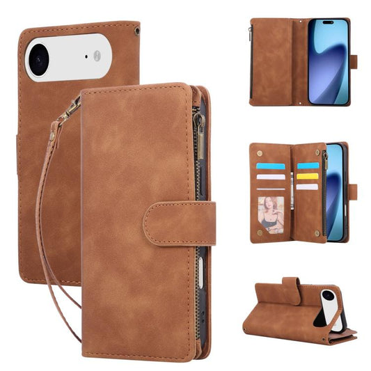 For iPhone Air Multifunctional Multi-Card Wallet Phone Leather Case(Brown) - iPhone Air Cases by buy2fix | Online Shopping UK | buy2fix