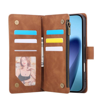 For iPhone Air Multifunctional Multi-Card Wallet Phone Leather Case(Brown) - iPhone Air Cases by buy2fix | Online Shopping UK | buy2fix