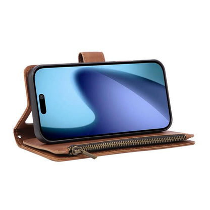 For iPhone Air Multifunctional Multi-Card Wallet Phone Leather Case(Brown) - iPhone Air Cases by buy2fix | Online Shopping UK | buy2fix