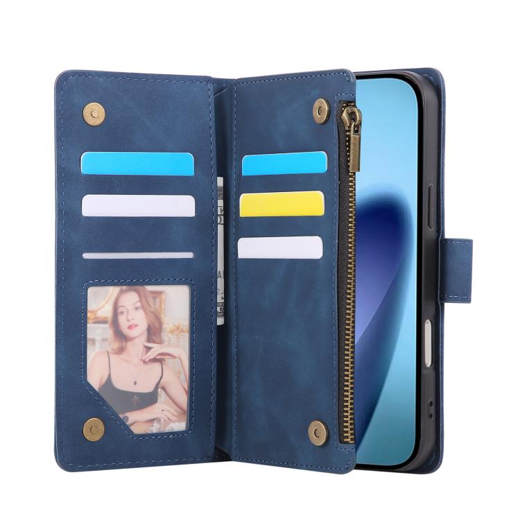 For iPhone Air Multifunctional Multi-Card Wallet Phone Leather Case(Blue) - iPhone Air Cases by buy2fix | Online Shopping UK | buy2fix