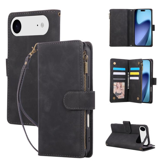 For iPhone Air Multifunctional Multi-Card Wallet Phone Leather Case(Black) - iPhone Air Cases by buy2fix | Online Shopping UK | buy2fix