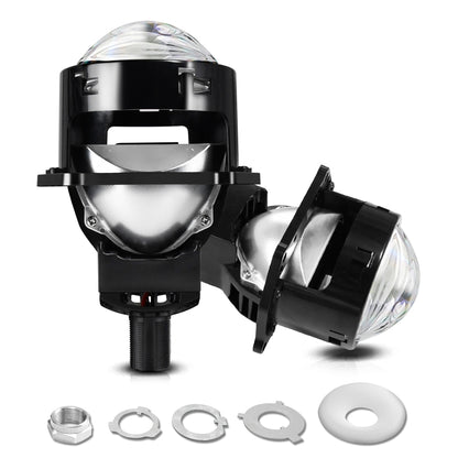 T01 1 Pair 3 inch Car Bifocal LED Lens Headlight, Left Driving (Black) - LED Headlamps by buy2fix | Online Shopping UK | buy2fix