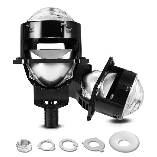T01 1 Pair 3 inch Car Bifocal LED Lens Headlight, Left Driving (Black) - LED Headlamps by buy2fix | Online Shopping UK | buy2fix