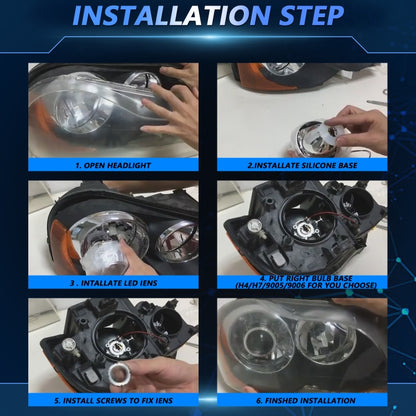 T02 1 Pair 2.5 inch Car Bifocal LED Lens Headlight, Left Driving(Black) - LED Headlamps by buy2fix | Online Shopping UK | buy2fix