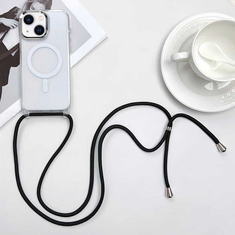 For iPhone 13 MagSafe Magnetic PC + TPU Phone Case with Lanyard(Black) by buy2fix