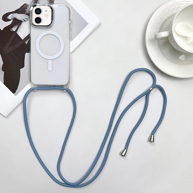 For iPhone 11 MagSafe Magnetic PC + TPU Phone Case with Lanyard(Grey Blue) by buy2fix